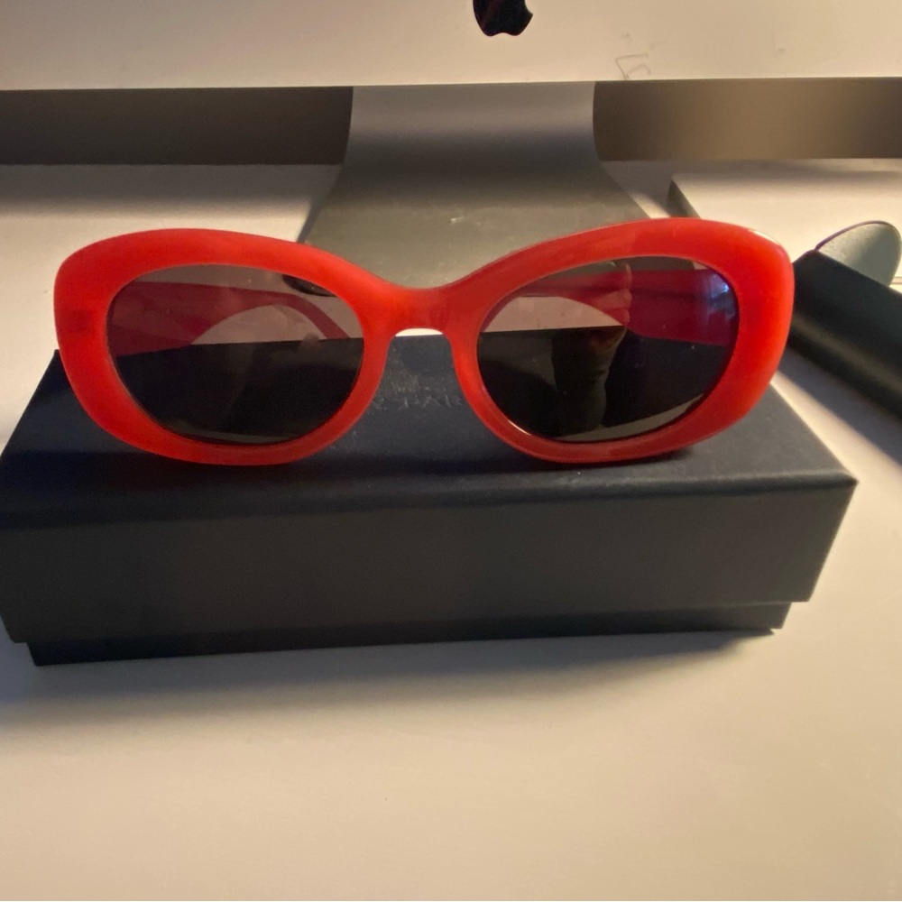 Warby Parker sunglasses   Worn once I then got RX same frame. Love it!!